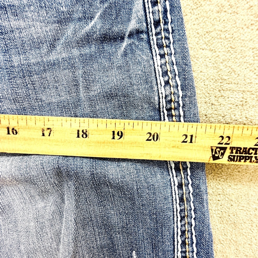 Cowgirl Tuff Jeans Womens Sz 32x35 (34x31) Victory White Stitch & Studded Cross - Picture 8 of 10